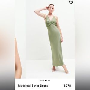 Reformation Madrigal satin dress - Artichoke